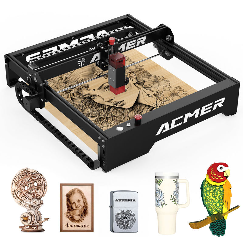 ACMER P1 10Wレーザー彫刻機 10000mm/min 高速デスクトップレーザー彫刻機 20Wレーザー出力