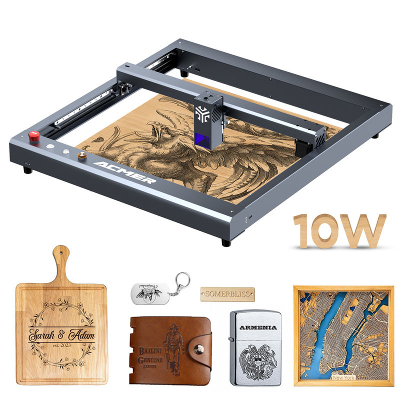 ACMER P2 10W ダイオードレーザー彫刻機と切断機 Cnc マシン サイズ 600*650*170mm