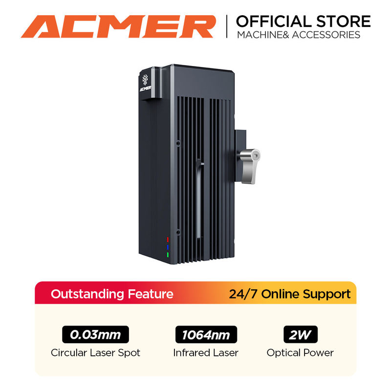 ACMERレーザーモジュール IR 2w ファイバーレーザーエグレーバー 0.03mm 金属プラスチックロックアクリルのための超細のスポット