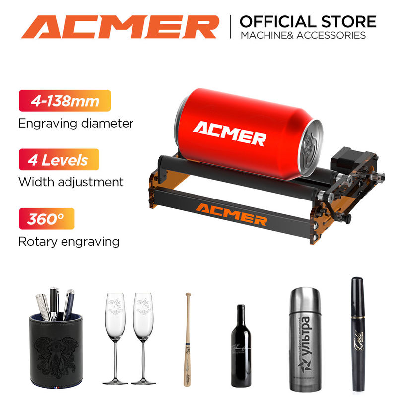 ACMER M2 レーザー回転ローラー 彫刻 円筒形物体 ガラスボトル ステムガラス