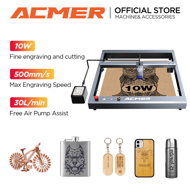 ACMER P2 10W ダイオードレーザー彫刻機と木と金属のための切断機