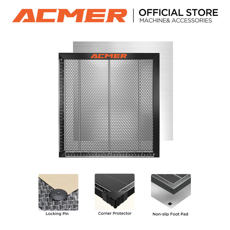 ACMER E10 レーザー ミツバチベッド 440*440mm,低保守 ミツバチコアベッド 滑らかな表面と安定性