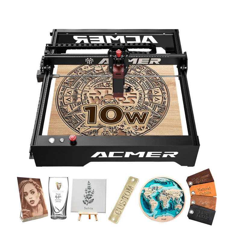 ACMER P1 10Wレーザー彫刻機 10000mm/min 高速デスクトップレーザー彫刻機 20Wレーザー出力
