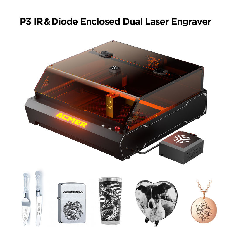 ACMER P3レーザーエグレーバー USBレーザーエグレーバー切断機 刻印速度48000mm/min 動作精度0.01mm