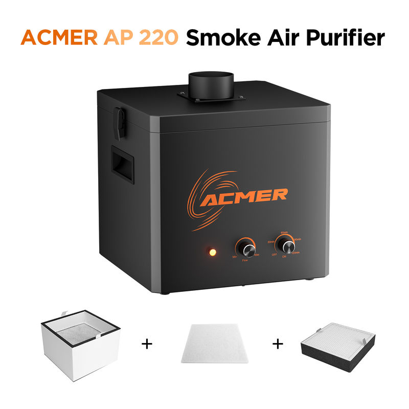 ACMER AP220 スモーク空気浄化器 レーザー彫刻器 アクセサリー 10.6kg 120分 タイマー 持続時間